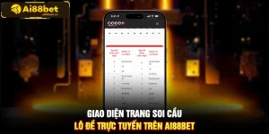 Giao diện trang soi cầu lô đề trực tuyến trên AI88BET